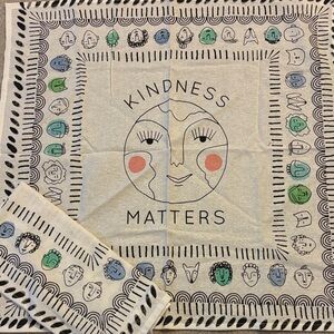 Anthropologie Illustrated Dish Cloth with Black and Green Accents